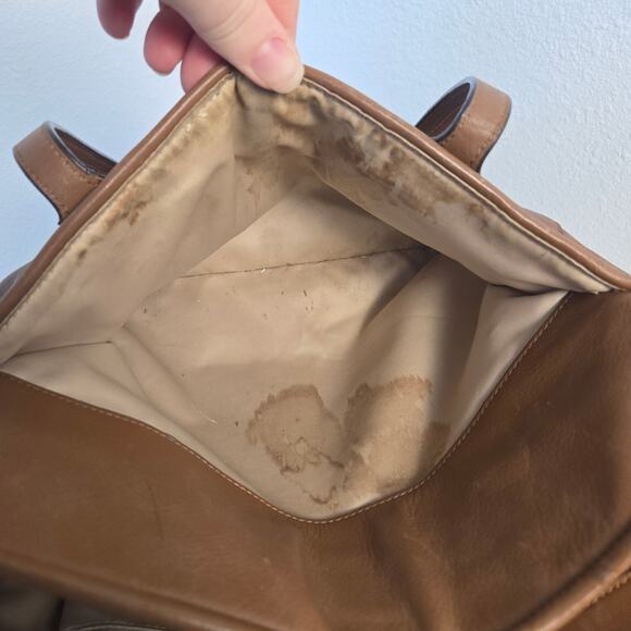 Coach Pebbled Leather Tote Purse Tan/Caramel Brown Gold Hardware F25205 - Picture 13 of 14